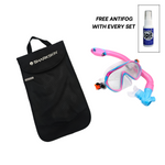 SHARKSKIN JUNIOR MASK & DRY SNORKEL SET WITH MESH BAG + FREE ANTI-FOG